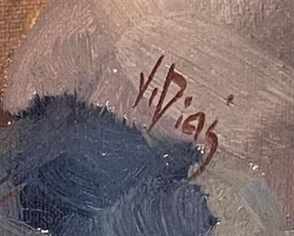 Original Art Little Boy Portrait V. Dias Portug Broertje	Frame: 19.25 x 17.25in	
