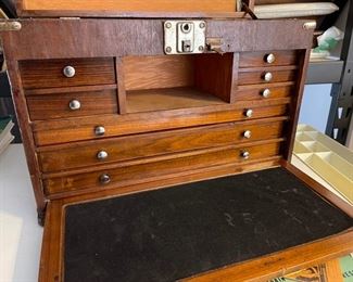 Vintage Excelsior 7 Drawer Wood Machinist Tool Box Chest Original Parts	15 x 21 x 8	HxWxD
