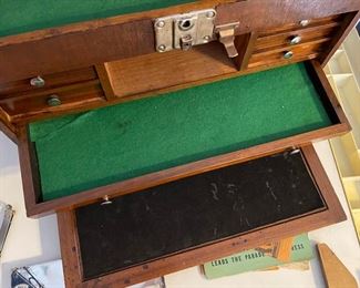 Vintage Excelsior 7 Drawer Wood Machinist Tool Box Chest Original Parts	15 x 21 x 8	HxWxD
