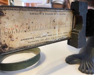 Antique Candy Scale New York City F-6 serial 20	10” x 18” x 10”	HxWxD
