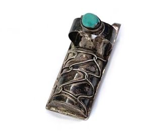 Native American Cradle board Pendant Silver & Turquoise	44x17x20mm	
