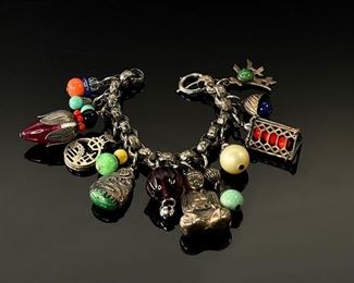 Vintage Napier Asian Charm Bracelet	7.25in Long	
