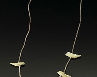 Vintage Native American Bird Fetish Necklace Liquid Silver Choker	15.5in Long	
