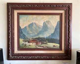 Mountian Landscape, framed oil