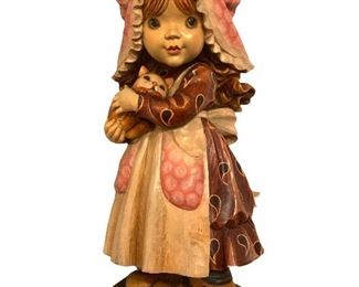 Italian Huge Wood Collectible Doll 