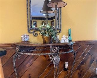 Demi lune console table