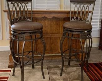 Fabulous Stand Alone Bar w Brass Foot Rail and Lots of Storage, Hillsdale Montello Swivel Bar Stool