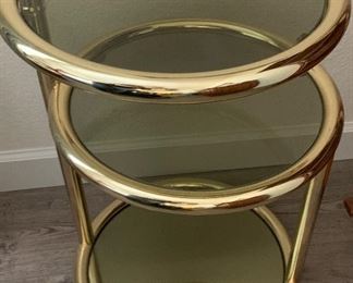 Vintage Brass and Glass Table
