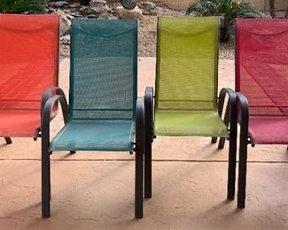 Set/4 Colorful Slingback Chairs