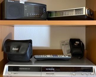 Bushnell Binoculars, Sony Dream Machine, RCA Radio, Panasonic DVD Recorder