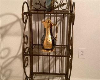 Bronze Color Metal Shelf And Decor