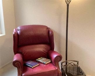 Leather Chair With Floor Lamp