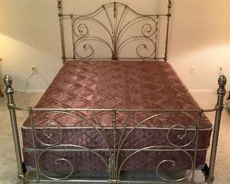 Metal Framed Queen Bed Sealy Mattress Set