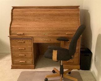 Oak Roll Top Desk