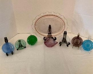 Vintage Pairpoint Glass Cup Plates