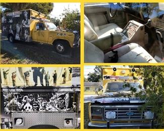 Old Ambulance showing the interior and exterior 