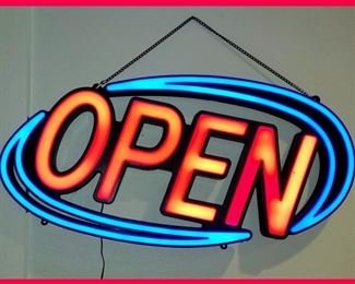 Bright Fairly Large Open Sign; It also Flashes!