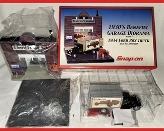 Brand New in the Box Snap-on 1930s Benefiel Garage Diorama; There is another Brand New Snap-on Diorama as well 