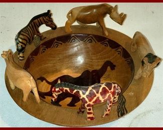 Souvenir Bowl From Africa with Wild Animals 