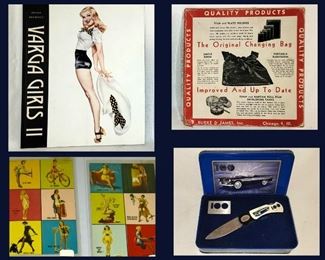 Vargas Calendar, Original Changing Bag-Portable Dark Room, Postcards and  T Bird Knife