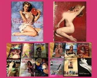 Small Sample of the Large Collection of Boudoir Photos, Graphic Magazines and Books Including Sally Forth Graphic Novels and Bettie Page 