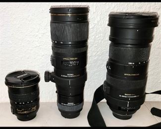 Good Lenses; Nikon DX                                                             
Sigma 70-200mm 1:2.8 APO DG HSM
Sigma DG 50-500mm 1:4.5-6.3 APO HSM