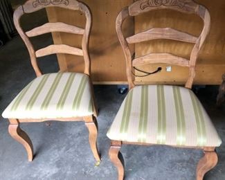Pair of armless chairs with matching fabric to the table &  chair set from the last photo, can be sold separately 