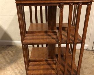 Vintage Oak revolving book case table