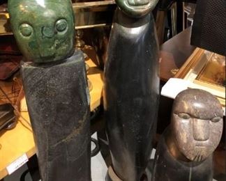 African carved stone "spirit men" statues 