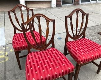 set of 8 2 arm 6 armless chairs