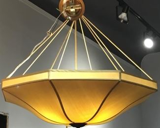 Robert Allen Showroom Light Fixture Yellow Silk with rope