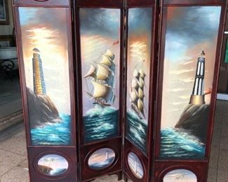 4 panel painted screne 