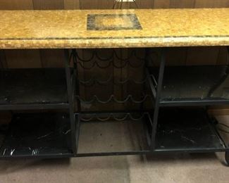 Tile top  Iron wine buffet table 