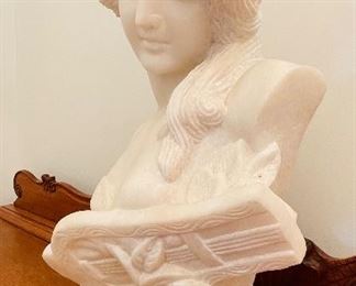 1_____ $1,950
Italian marble bust of lady on column w lyre
• 27"T  x 17"Lx 12"D Unsigned