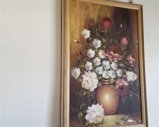 36" acrylic floral still life painting 
$75 - Saturday 