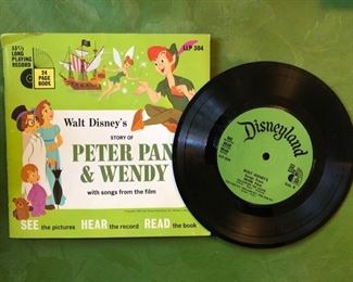 Vintage 1965 Walt Disney Disneyland Record and Book Peter Pan & Wendy LLP 304