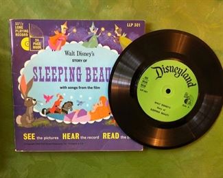 Sleeping Beauty Vintage Book Vinyl Record Disneyland 301 Princess Aurora Story