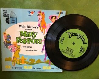 Vintage Walt Disney's Mary Poppins Record and Book 302 Disney 33 LP
