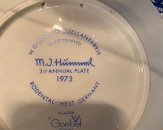 M.J. Hummel Goebel Collectable Plate 1973