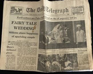 Royal Wedding Edition of The Daily Telegraph Newspaper. Note "Queen's enchanted glance". 