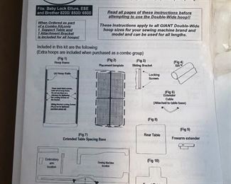 Hoop-It-All Kit Double-Wide & Giant Quilters Square (Fits: Baby Lock Ellure, ESE and Brother 8200/8500/6500)
