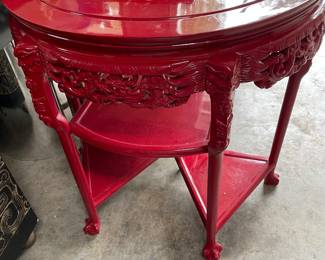 Asian entry table with lacquered paint