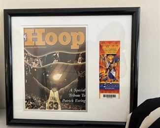 Framed sports memorabilia 