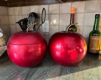 Pair vintage APPLE ice buckets 