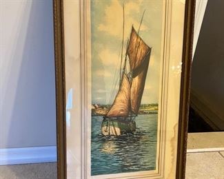 Vintage ship lithos 