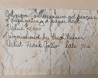 Frank Gallo "Caligram", commissioned by Hugh Hefner!