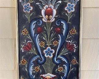 Floral Painting On Slate