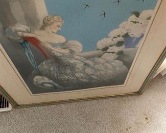 Louis ICart ( French Artist 1888-1950) "Symphony in Blue" 1936, Signed, Pencil Signed. Vintage Frame