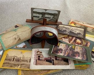 Antique Stereoscope, Viewer Cards.