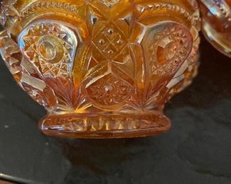 Vintage Carnival Glass Marigold Cups